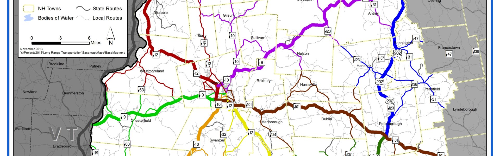 Southwest New Hampshire Corridor Map
