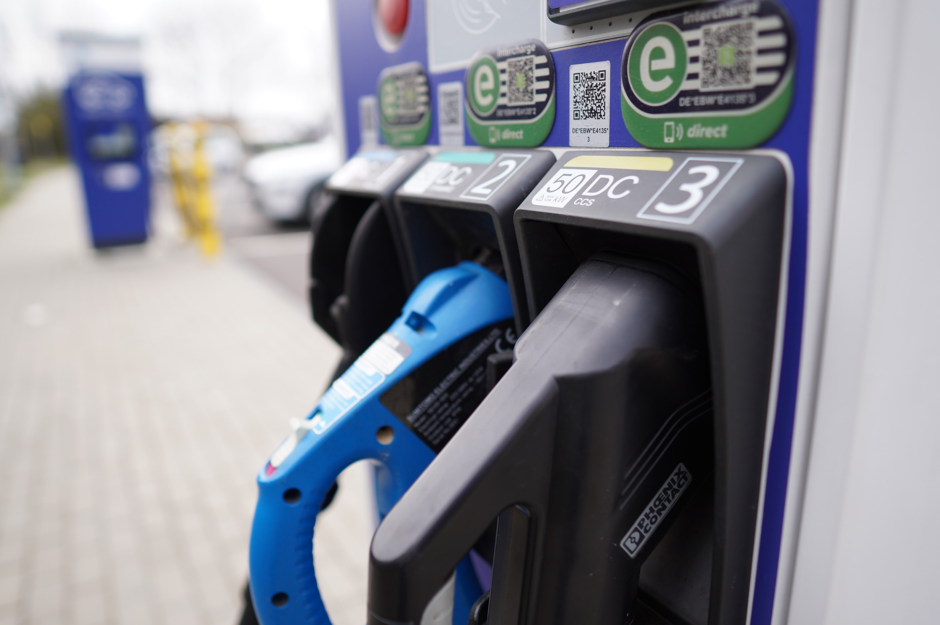 Electric vehicle (EV) charging station.