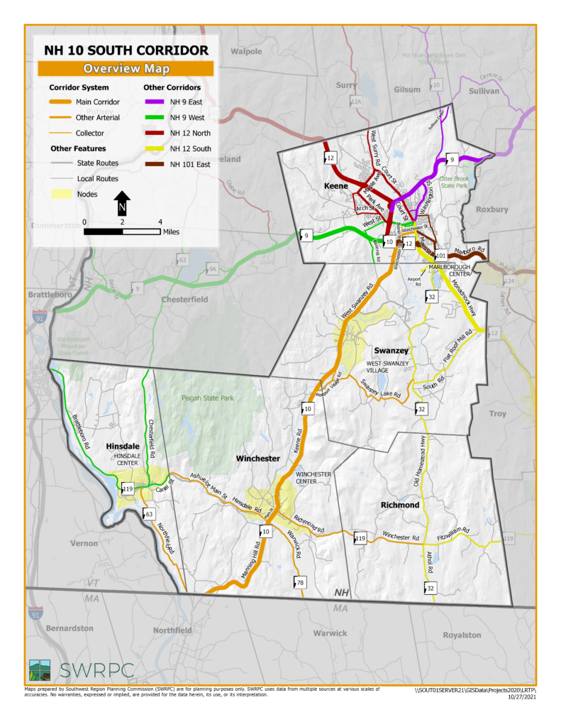 NH Route 10 South Overview Map